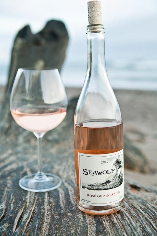 SEAWOLF wines 2015 Seawolf Rose at the beach